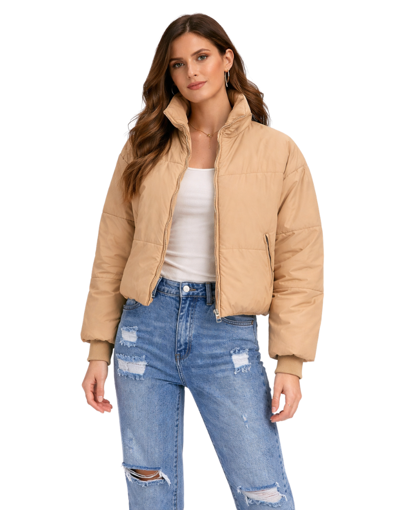 Lucie Damen Wintermantel – Warme Jacke mit Reißverschluss Eleganter Schnitt