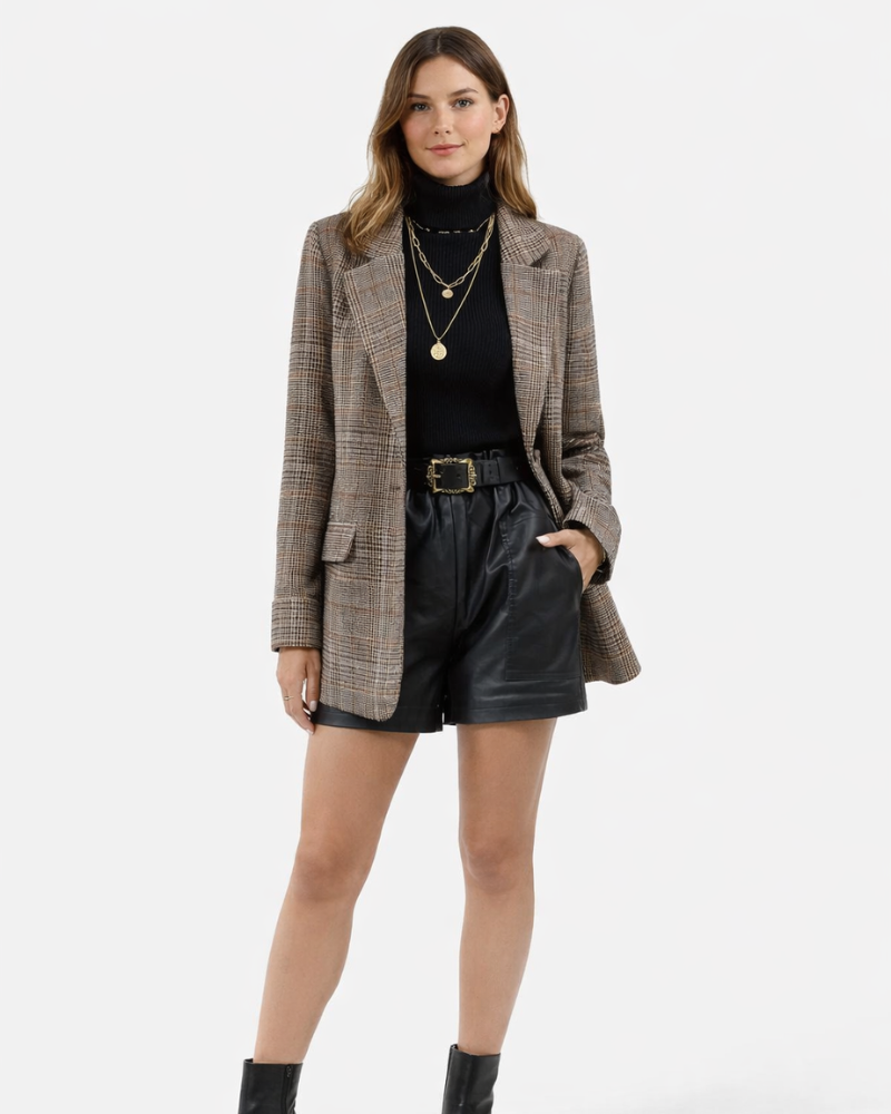 Blazer Kati para Mujer a Cuadros – Chaqueta Elegante Casual Chic Corte Cómodo Moderno