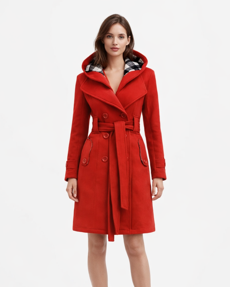 Gabardina Azaria Mujer Elegante – Abrigo Clásico con Cinturón Chic de Media Temporada