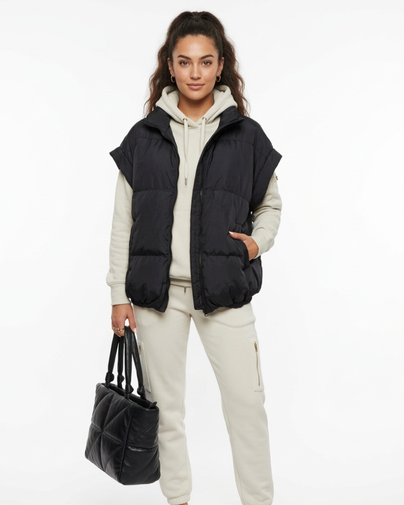 Chanel dámska prešívaná vesta – oversize bezrukávová teplá bunda, moderný štýl