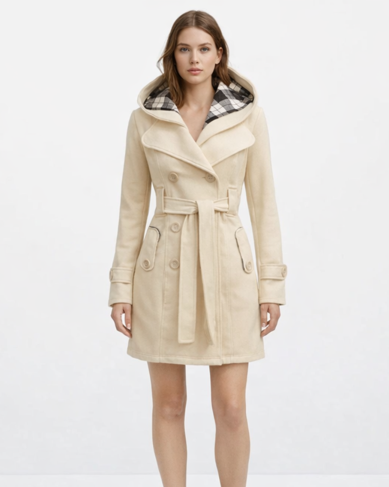 Gabardina Azaria Mujer Elegante – Abrigo Clásico con Cinturón Chic de Media Temporada