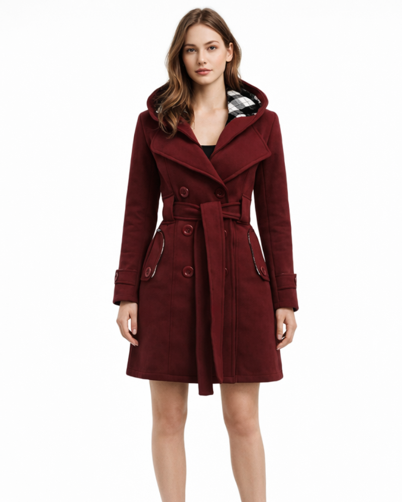 Gabardina Azaria Mujer Elegante – Abrigo Clásico con Cinturón Chic de Media Temporada