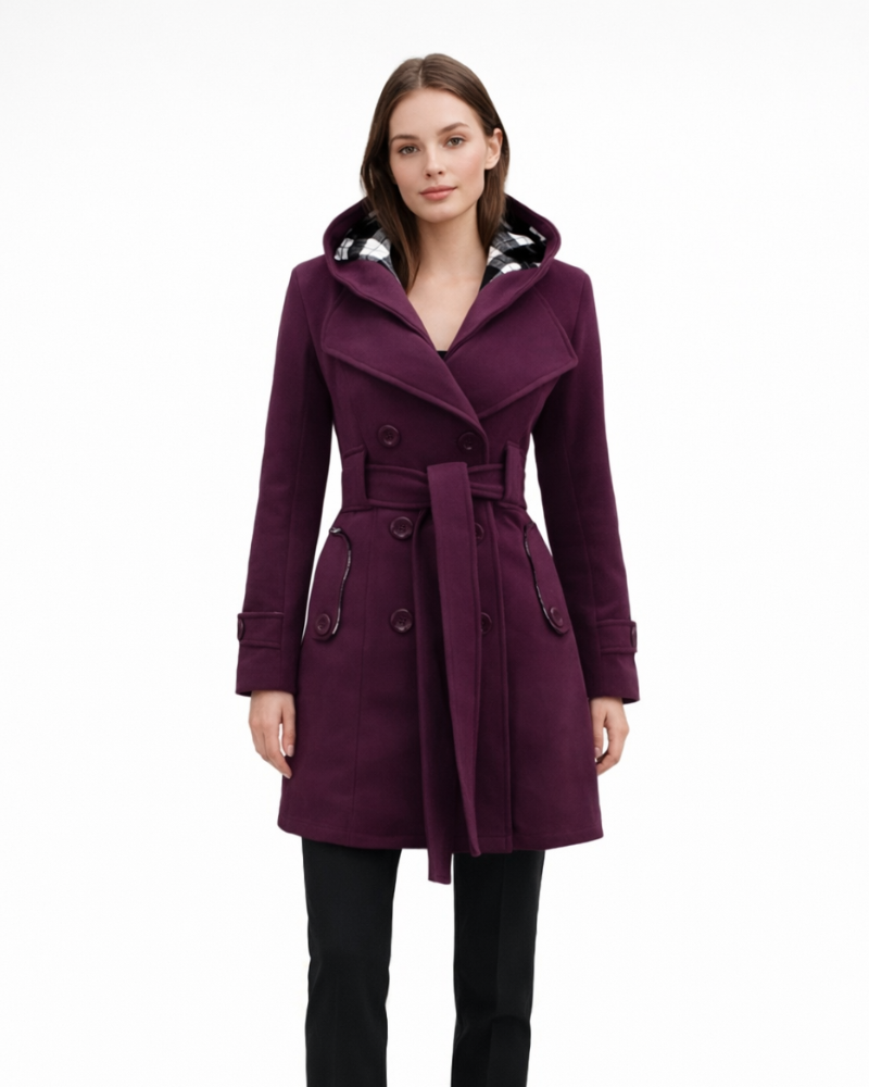 Gabardina Azaria Mujer Elegante – Abrigo Clásico con Cinturón Chic de Media Temporada
