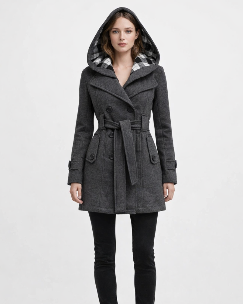 Gabardina Azaria Mujer Elegante – Abrigo Clásico con Cinturón Chic de Media Temporada
