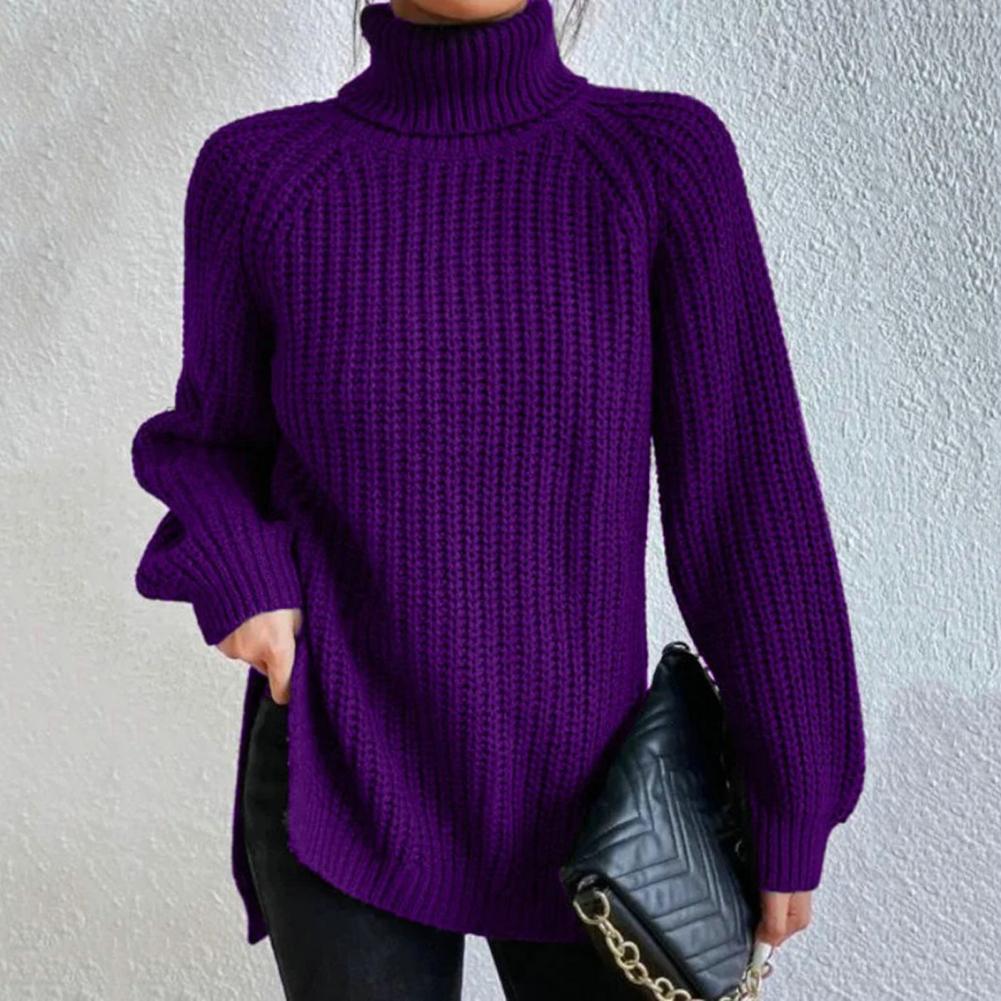 Camisola de Gola Alta em Malha para Mulher Ashley – Top de Inverno Suave e Quente com Mangas Largas