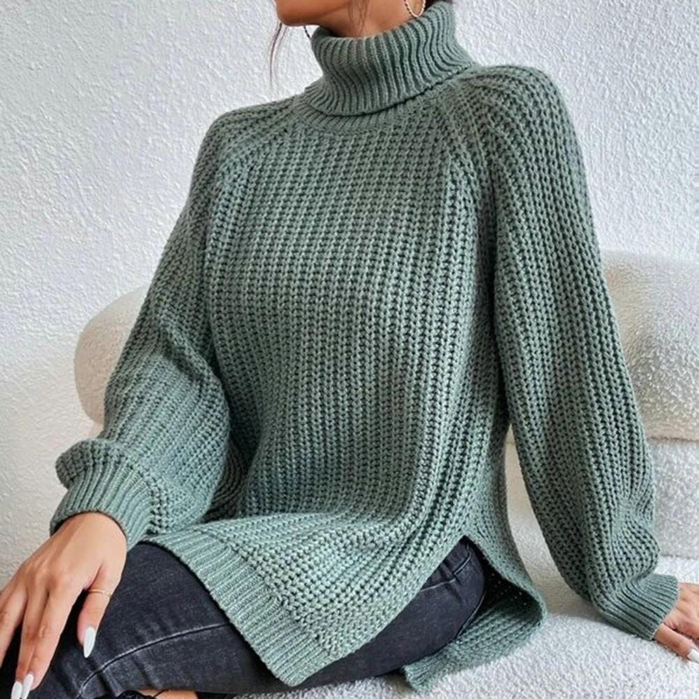 Camisola de Gola Alta em Malha para Mulher Ashley – Top de Inverno Suave e Quente com Mangas Largas