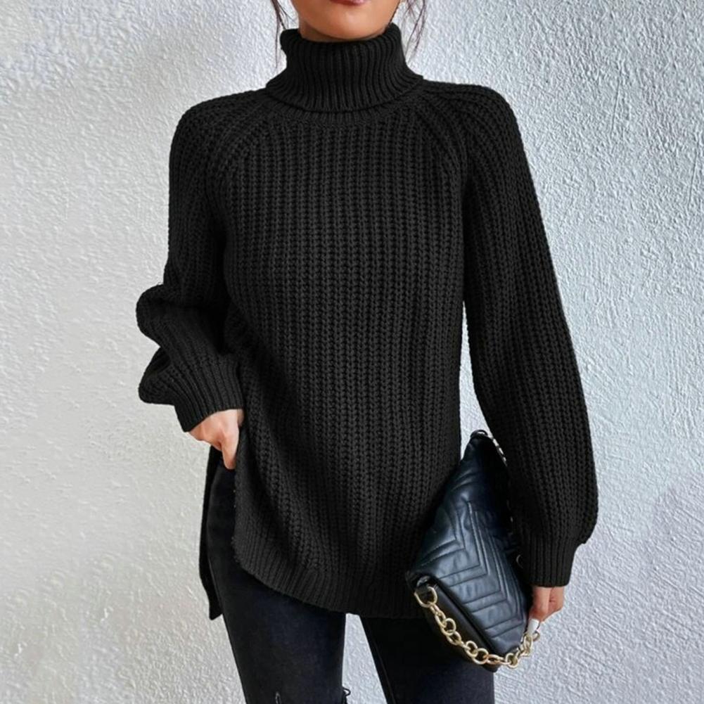 Camisola de Gola Alta em Malha para Mulher Ashley – Top de Inverno Suave e Quente com Mangas Largas