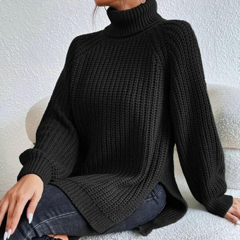 Camisola de Gola Alta em Malha para Mulher Ashley – Top de Inverno Suave e Quente com Mangas Largas