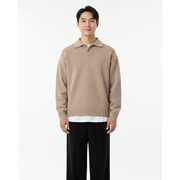 Jameson Polo Tricot Homme – Pull Smart Casual avec Col Classique & Fermeture Boutonnée