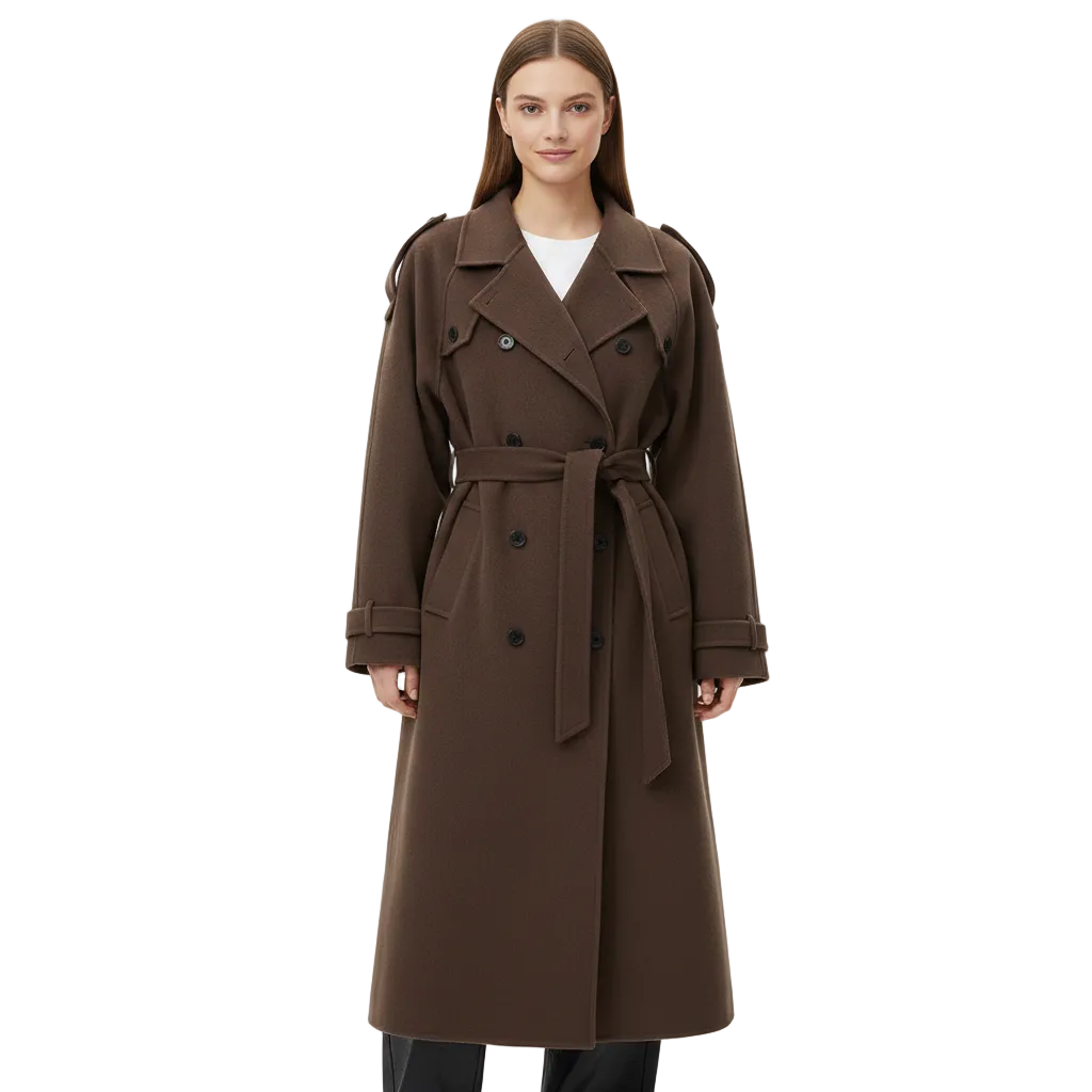 Jane Manteau Mi Long Femme – Ceinturé Élégant, Doublure Douce & Style Intemporel