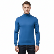 Johan Sweter z Wysokim Kołnierzem Męski Lunero Eindhoven – Ciepły Sweter Slim Fit z Gładkiego Splotu