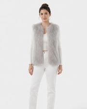 Joyce Women's Faux Fur Vest – Soft Elegant Chic Sleeveless Winter Jacket