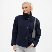 Julie Short Coat for Women – Elegant High Collar, Soft Fabric & Modern Style