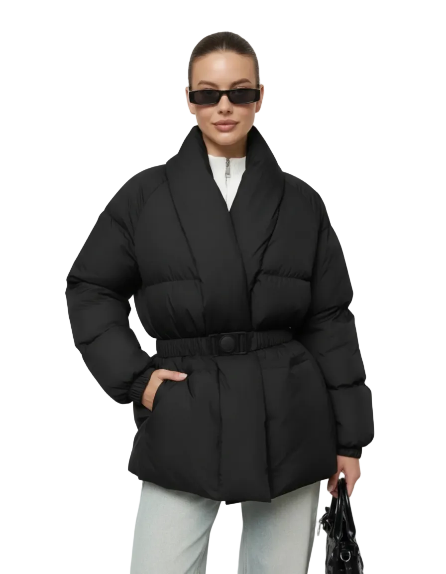 Katie Damen-Steppjacke Schick – Tailliert, Stehkragen & Warme Isolierung für den Winter