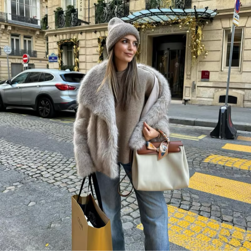 Liliana Manteau Luxe Femme – Płaszcz z sztucznego futra ultra-miękki w eleganckim stylu na zimę