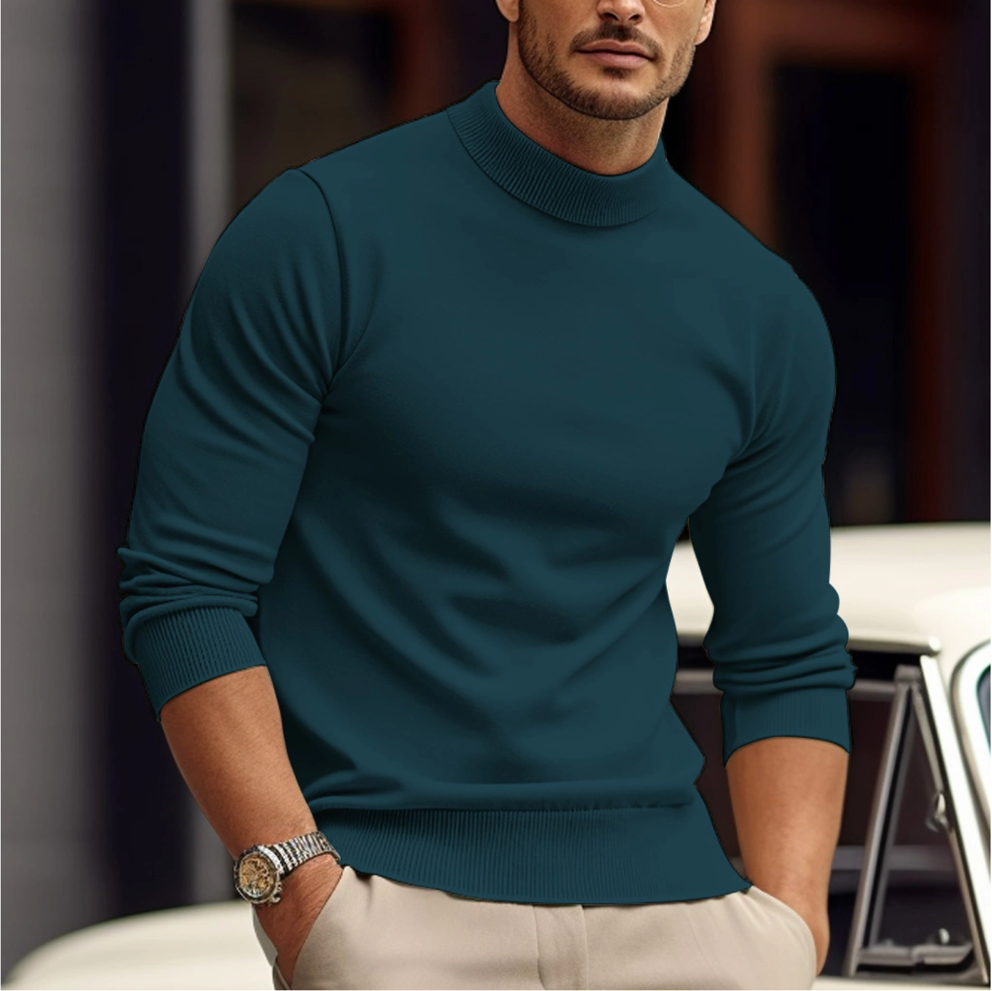 Leonardo Pull Col Roulé Homme – Maille Douce Premium au Style Moderne et Élégant