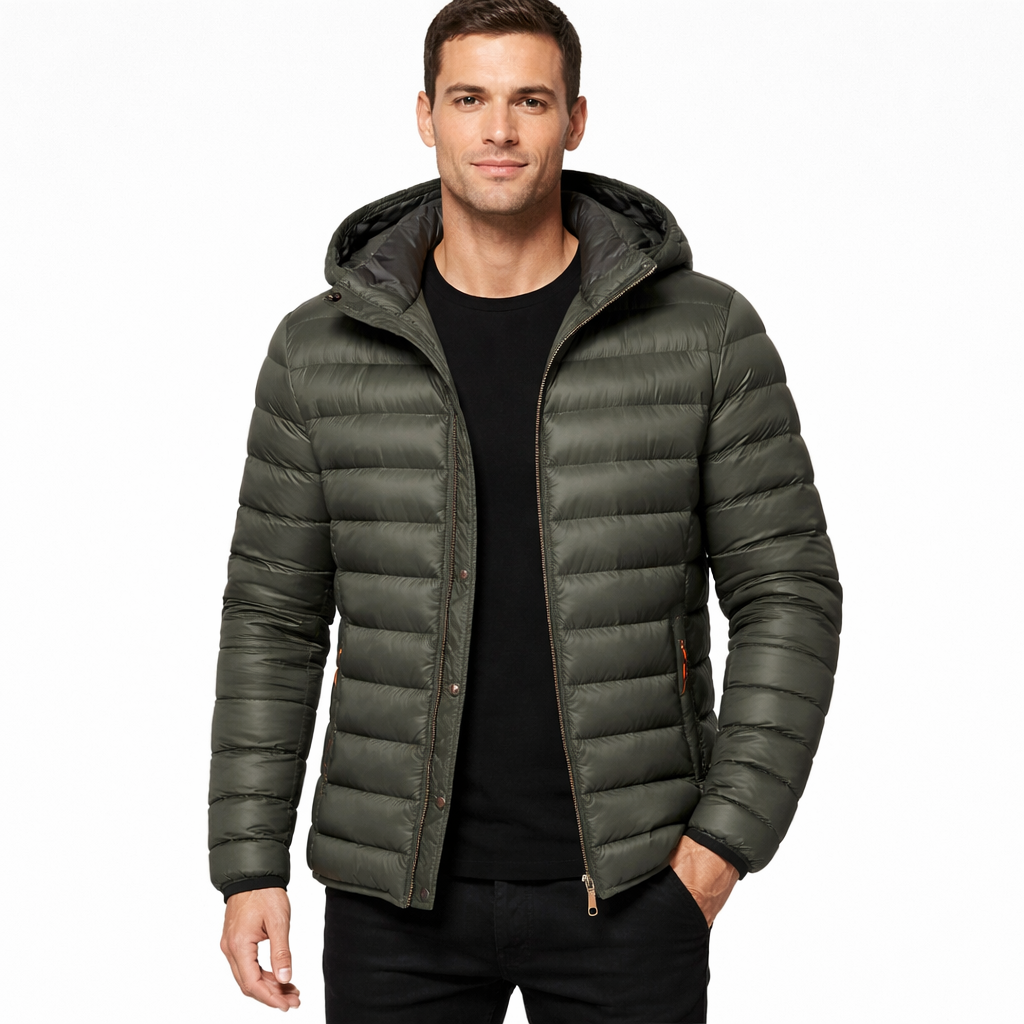 Liam Men's Quilted Jacket – Insulated Coat with Hood and Relaxed Fit