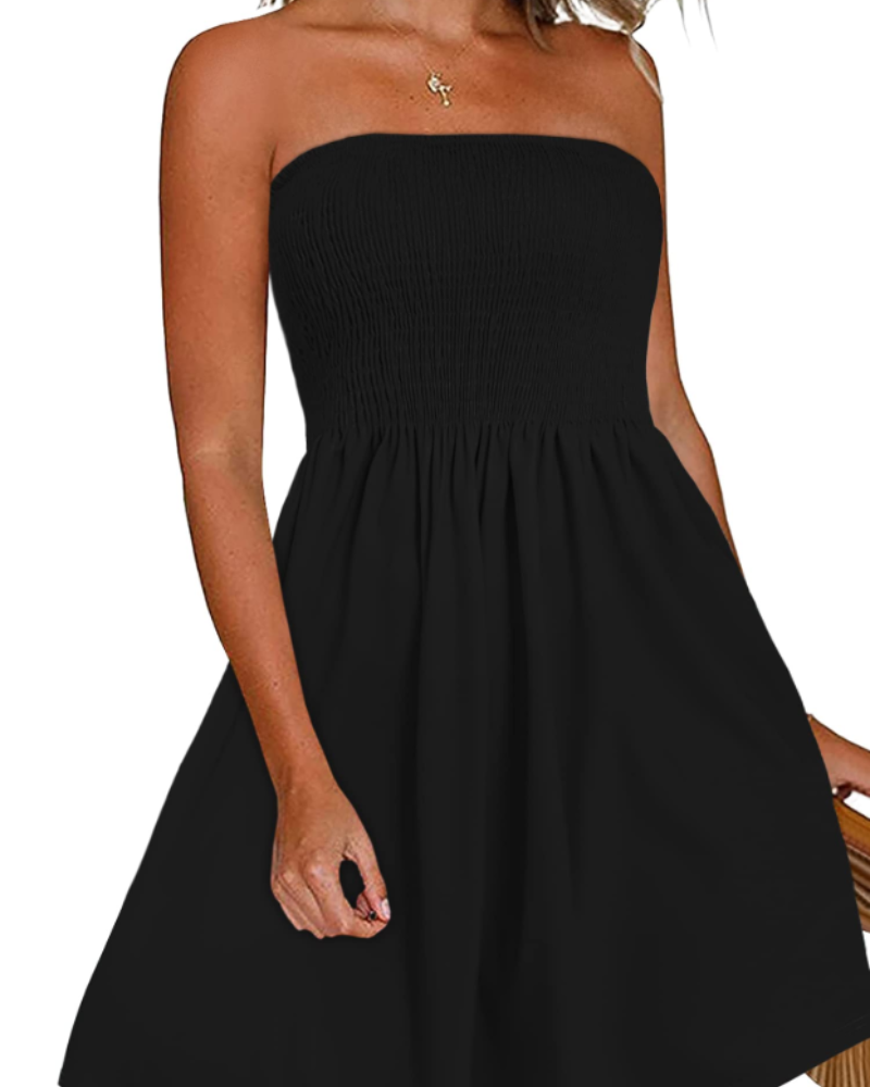 Sukienka Liza Femme – Sukienka Bandeau Bez Rękawów, Luźny Krój A-Linii i Letni Styl Plażowy