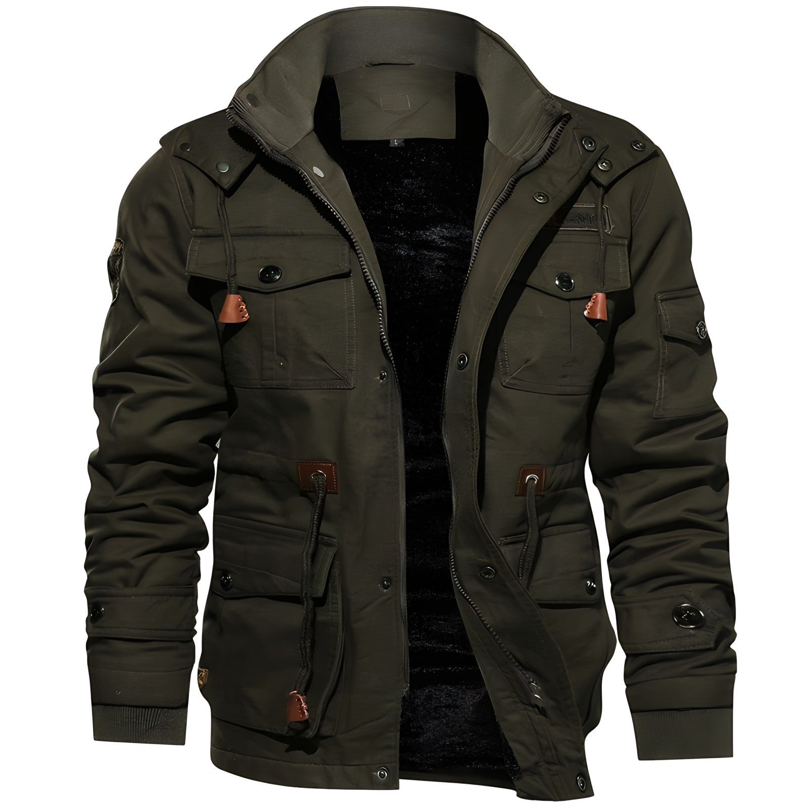 Logan Militärjacke Herren – Wasserdichter Mantel mit Fleecefutter & Verstellbarer Taille