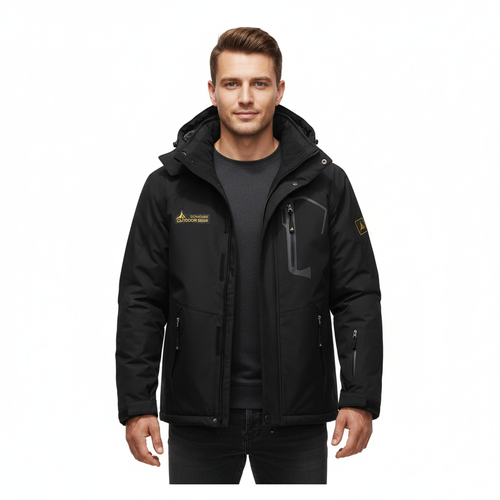 Lucas Herren Winterjacke Wasserdicht – Winddichte Jacke mit Fleecefutter & Kapuze