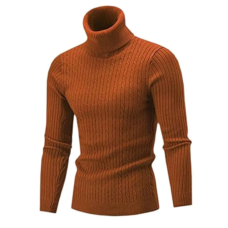 Męski sweter z golfem Lunero Eindhoven – dopasowany sweter z ciepłej i eleganckiej dzianiny