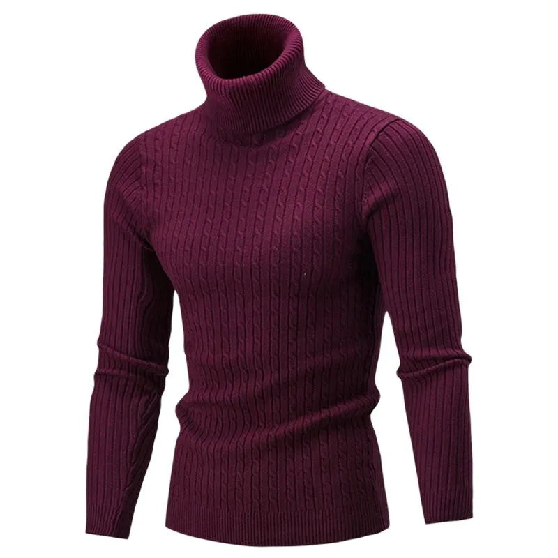 Męski sweter z golfem Lunero Eindhoven – dopasowany sweter z ciepłej i eleganckiej dzianiny