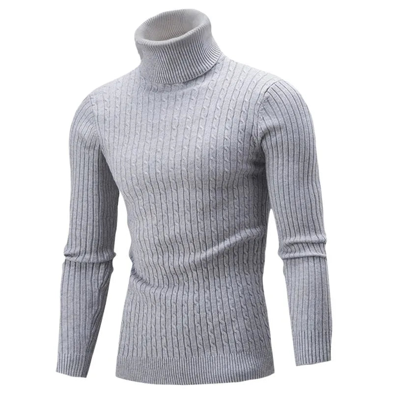 Męski sweter z golfem Lunero Eindhoven – dopasowany sweter z ciepłej i eleganckiej dzianiny