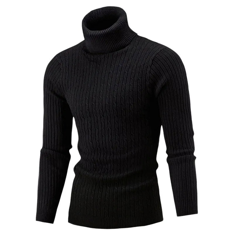 Męski sweter z golfem Lunero Eindhoven – dopasowany sweter z ciepłej i eleganckiej dzianiny