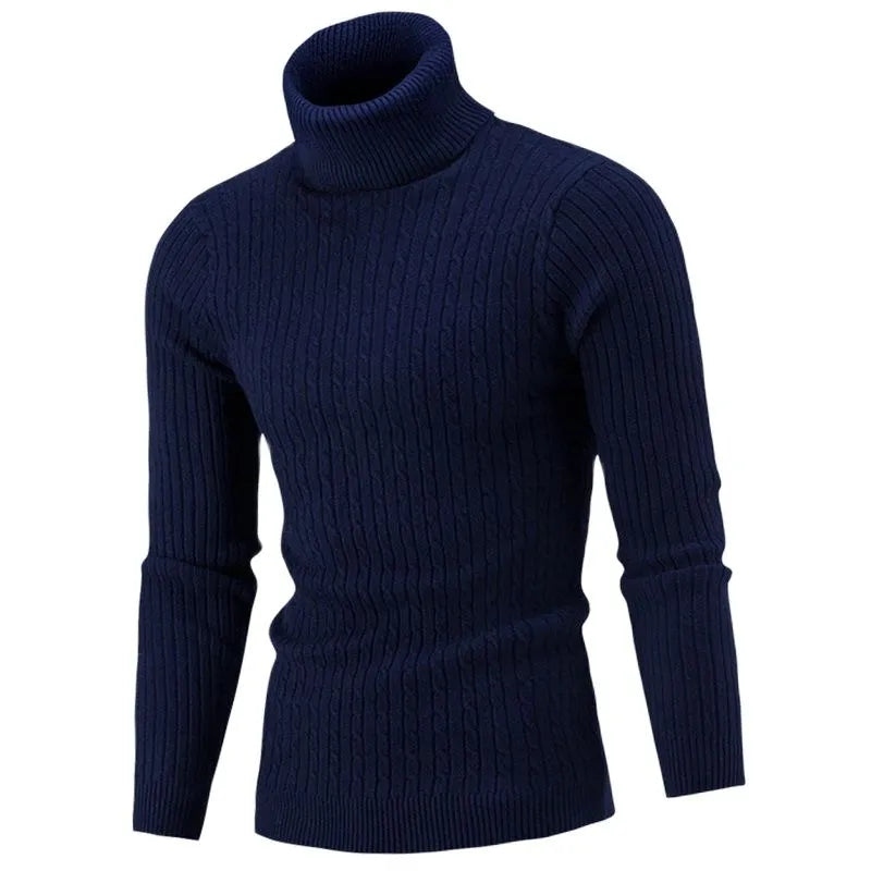 Męski sweter z golfem Lunero Eindhoven – dopasowany sweter z ciepłej i eleganckiej dzianiny