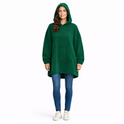 Malia Pătură cu glugă damă – material ultra-moale, croială lejeră și căldură cocooning