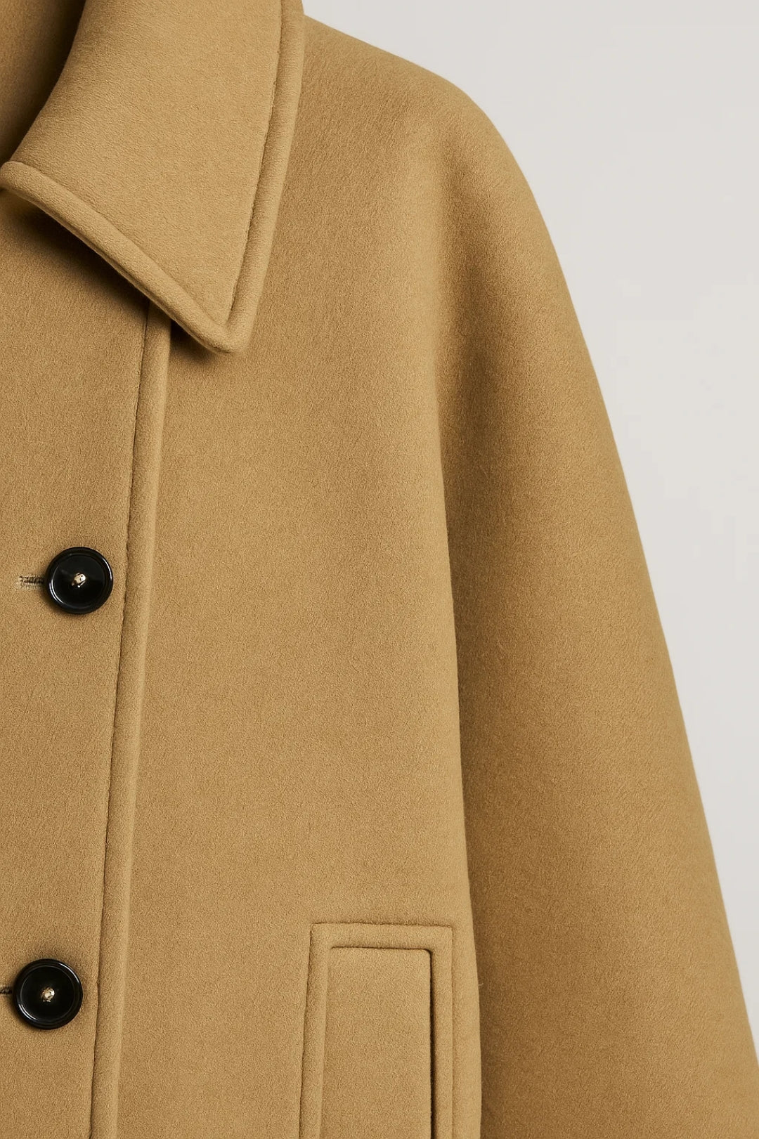 Bianca Women's Short Coat – Fluid A-Line Cut, Wide Collar & Elegant Buttoning