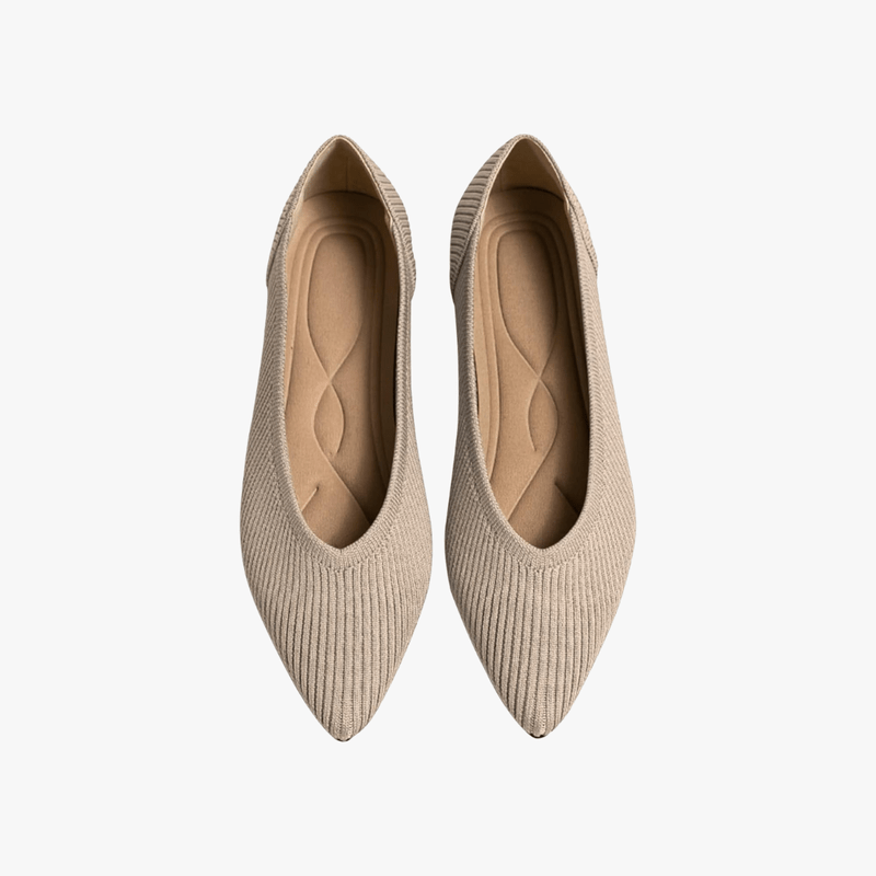 Faye baleríny dámské špičaté – pohodlné pletené baleríny na nazutí s měkkou podrážkou