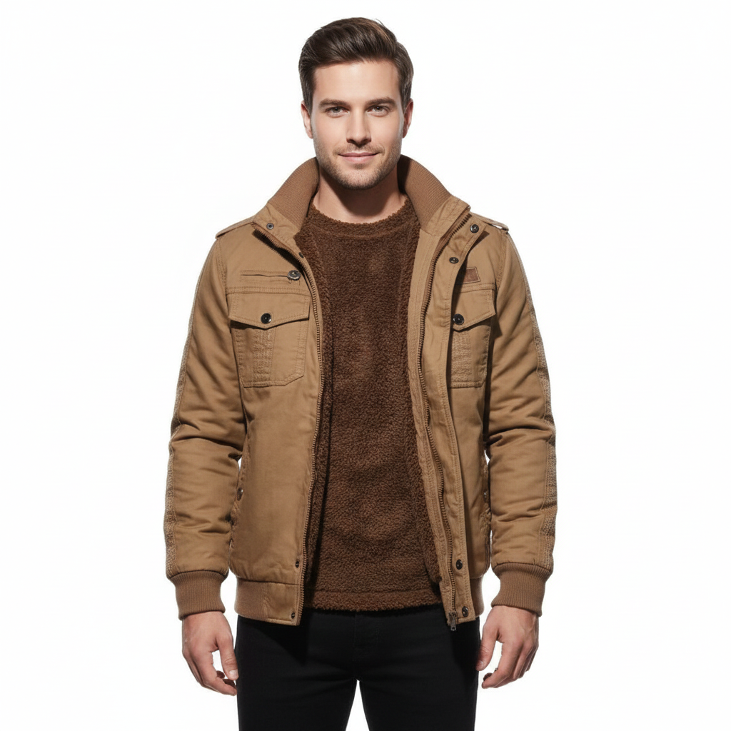 Mason Herren Winterjacke Winddicht – Funktionaler Mantel mit mehreren Taschen & Reißverschluss