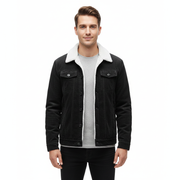 Mason Kurtka Trucker Męska – Sztruksowa Podszewka Sherpa z Kołnierzem Teddy i Klasycznymi Guzikami