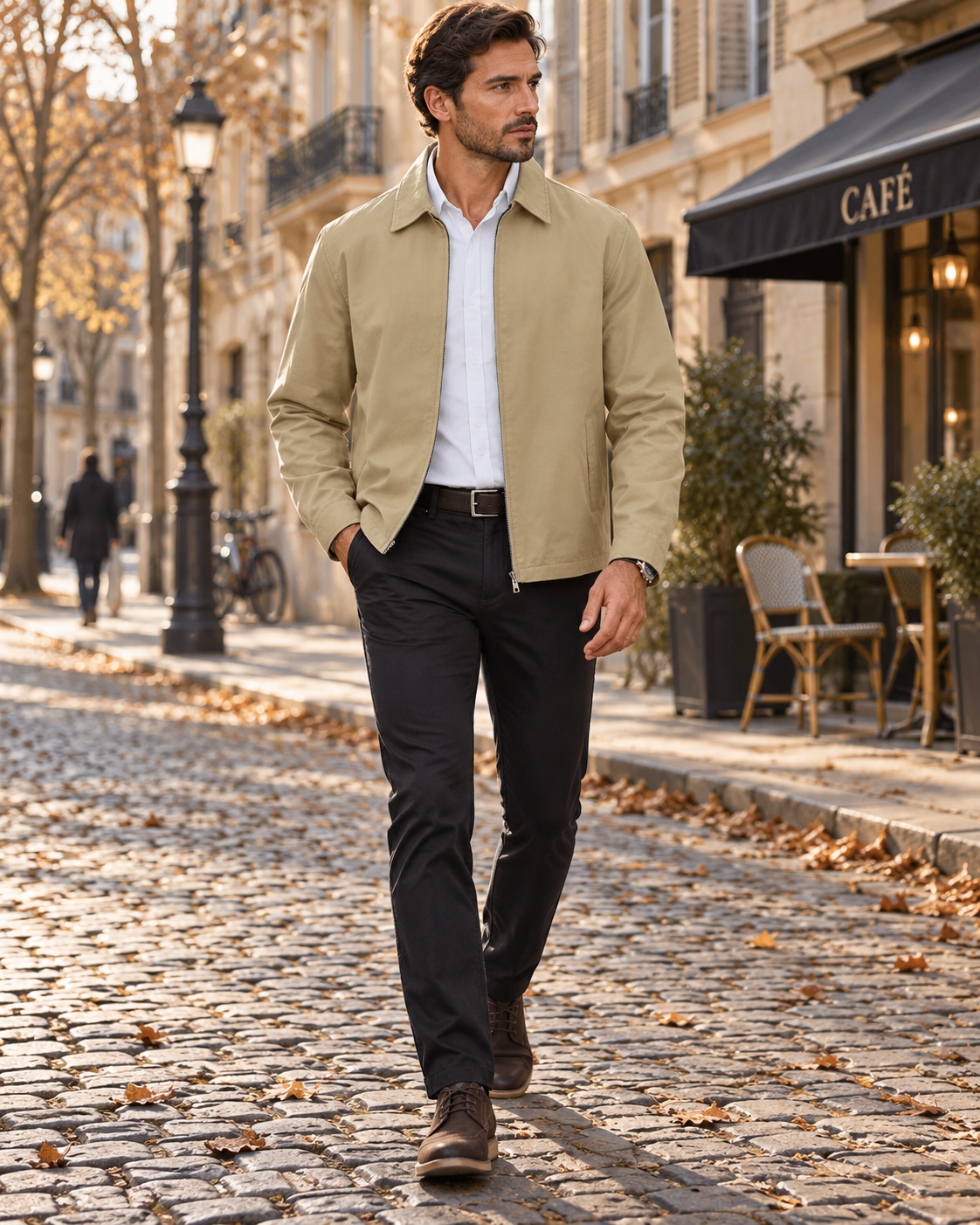 Kalle Veste Homme – Coton Mélangé, Col Rabattu, Fermeture Zippée & 3 Poches