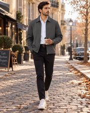 Kalle Veste Homme – Coton Mélangé, Col Rabattu, Fermeture Zippée & 3 Poches