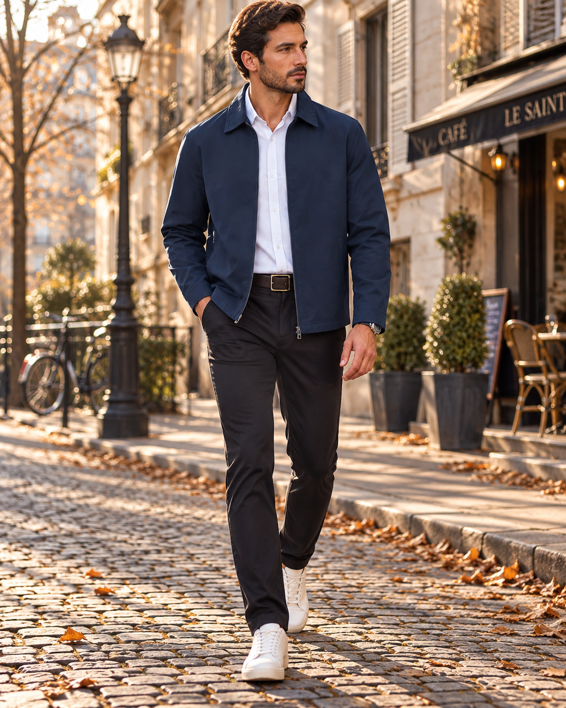 Kalle Veste Homme – Coton Mélangé, Col Rabattu, Fermeture Zippée & 3 Poches