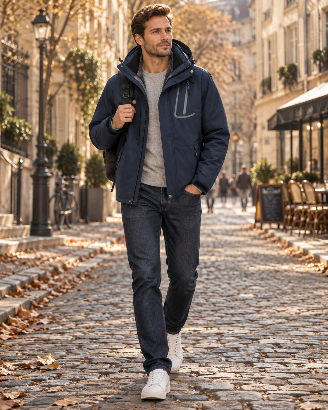 Clinton Men's Ski Jacket – Waterproof, Fleece Lining, Detachable Hood & Pockets