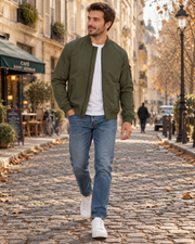 Christian Blouson Bomber Homme – Léger, Coupe-Vent, Fermeture Zippée & 5 Poches