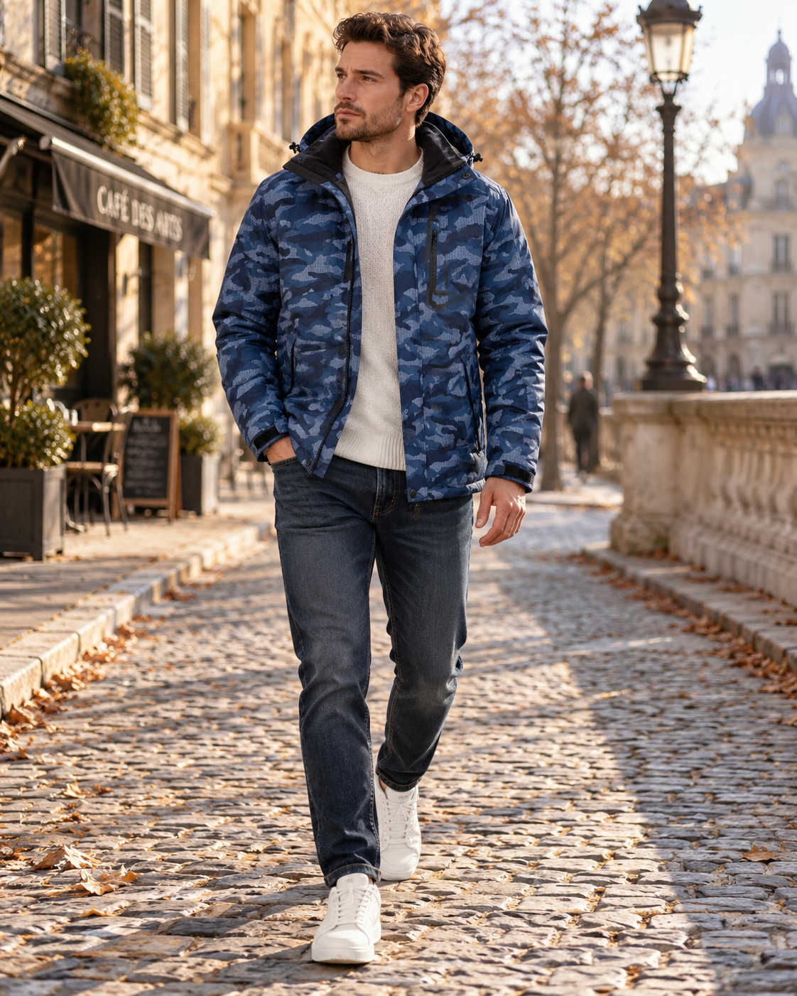Clinton Men's Ski Jacket – Waterproof, Fleece Lining, Detachable Hood & Pockets