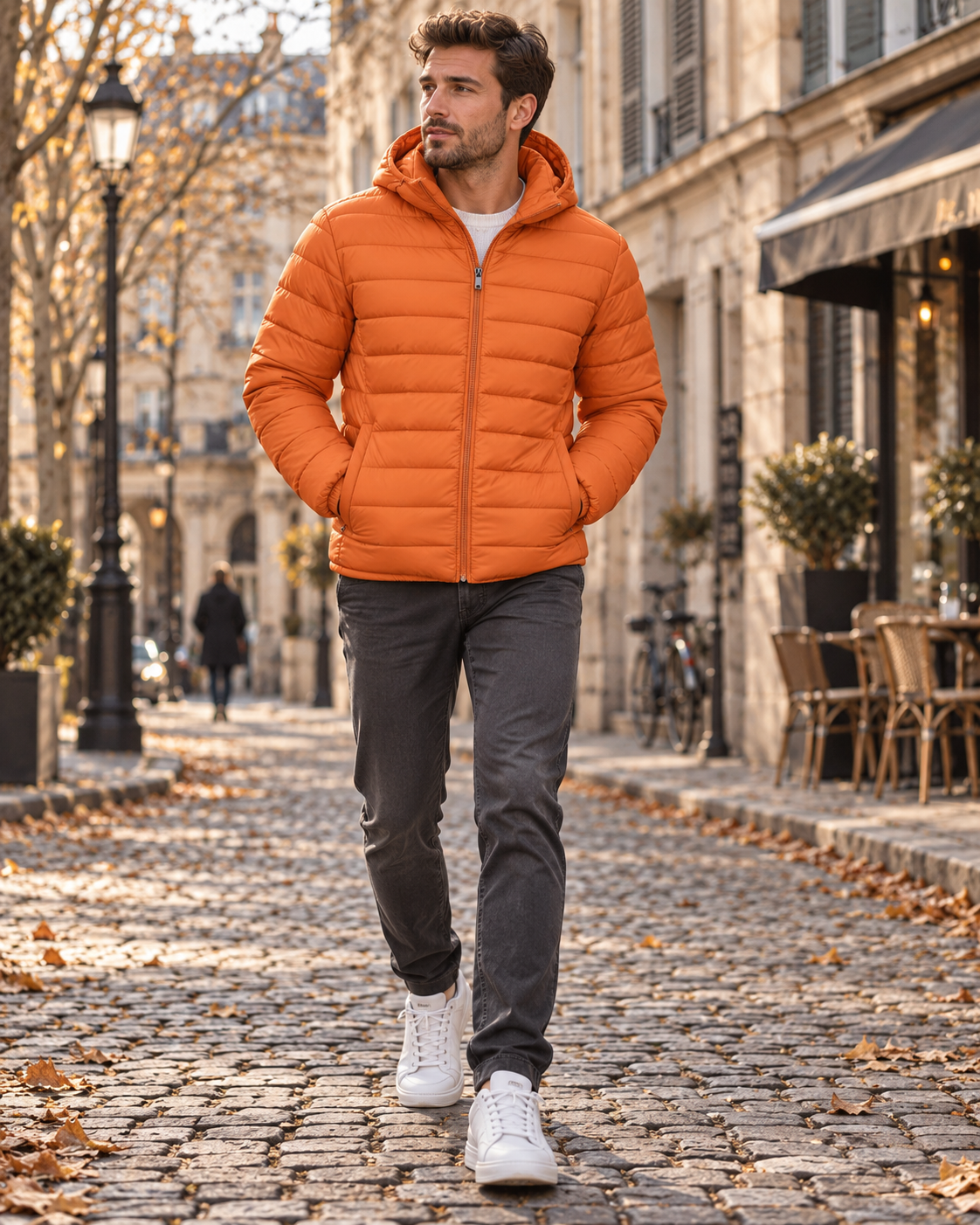 Gary Men's Lightweight Puffer Jacket – Hooded, Water-Repellent, Quilted & Zipped Pockets