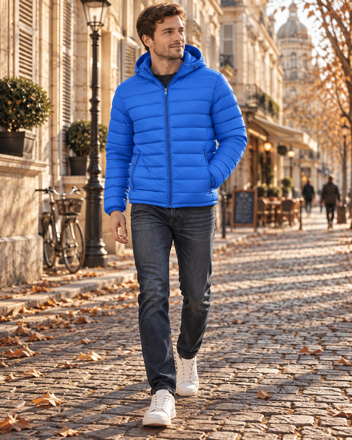 Gary Men's Lightweight Puffer Jacket – Hooded, Water-Repellent, Quilted & Zipped Pockets