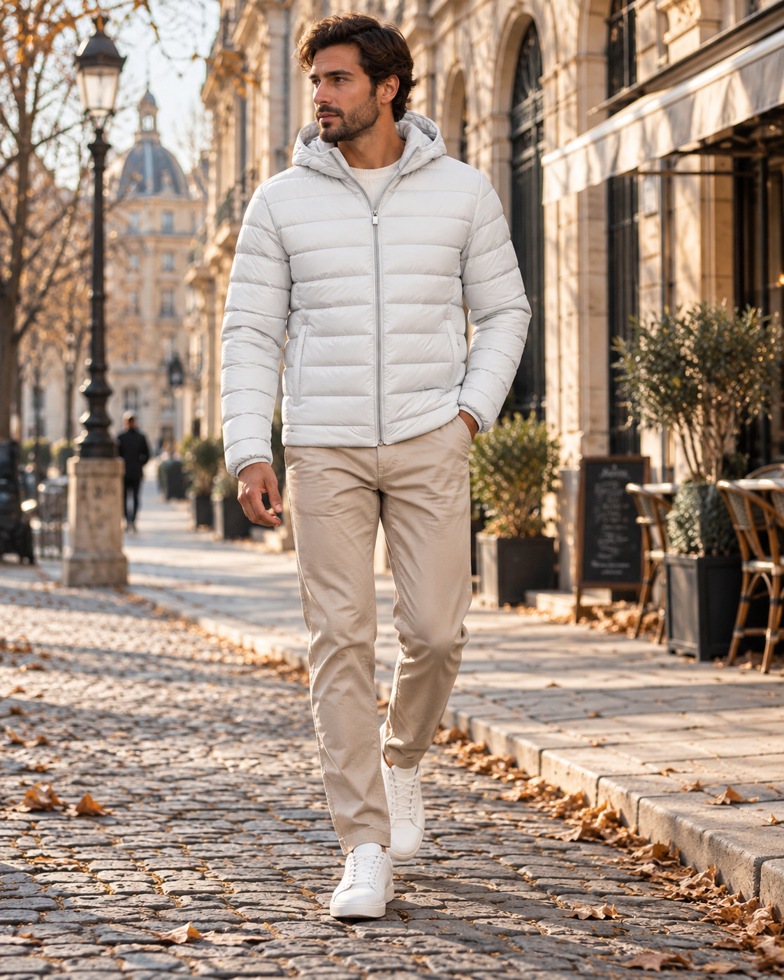Gary Men's Lightweight Puffer Jacket – Hooded, Water-Repellent, Quilted & Zipped Pockets
