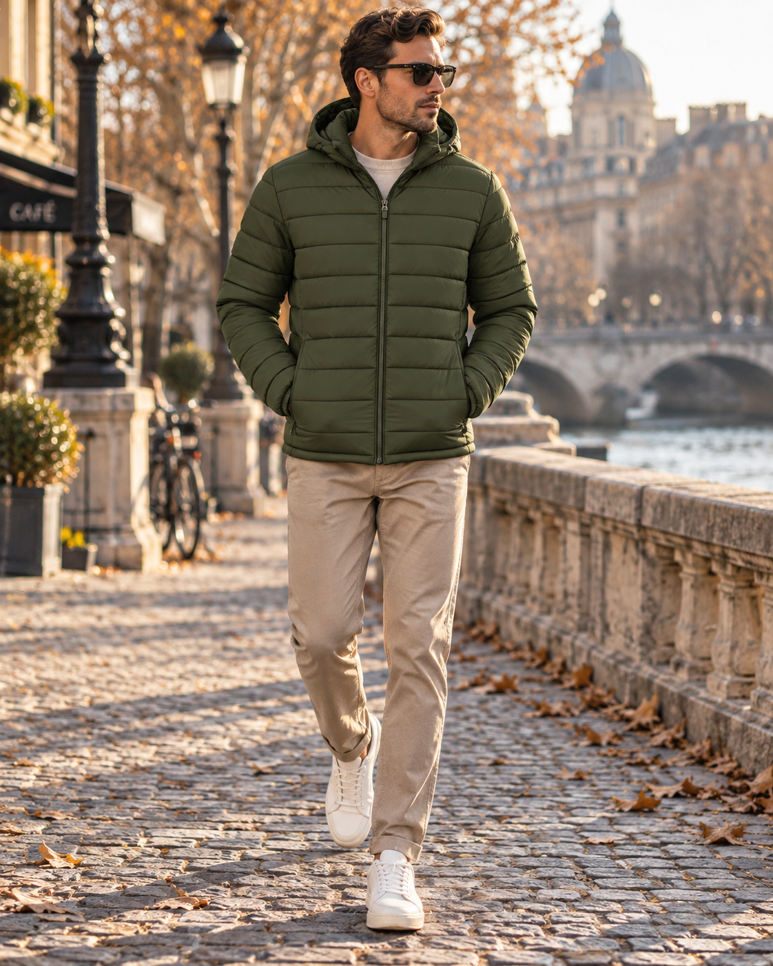 Gary Men's Lightweight Puffer Jacket – Hooded, Water-Repellent, Quilted & Zipped Pockets