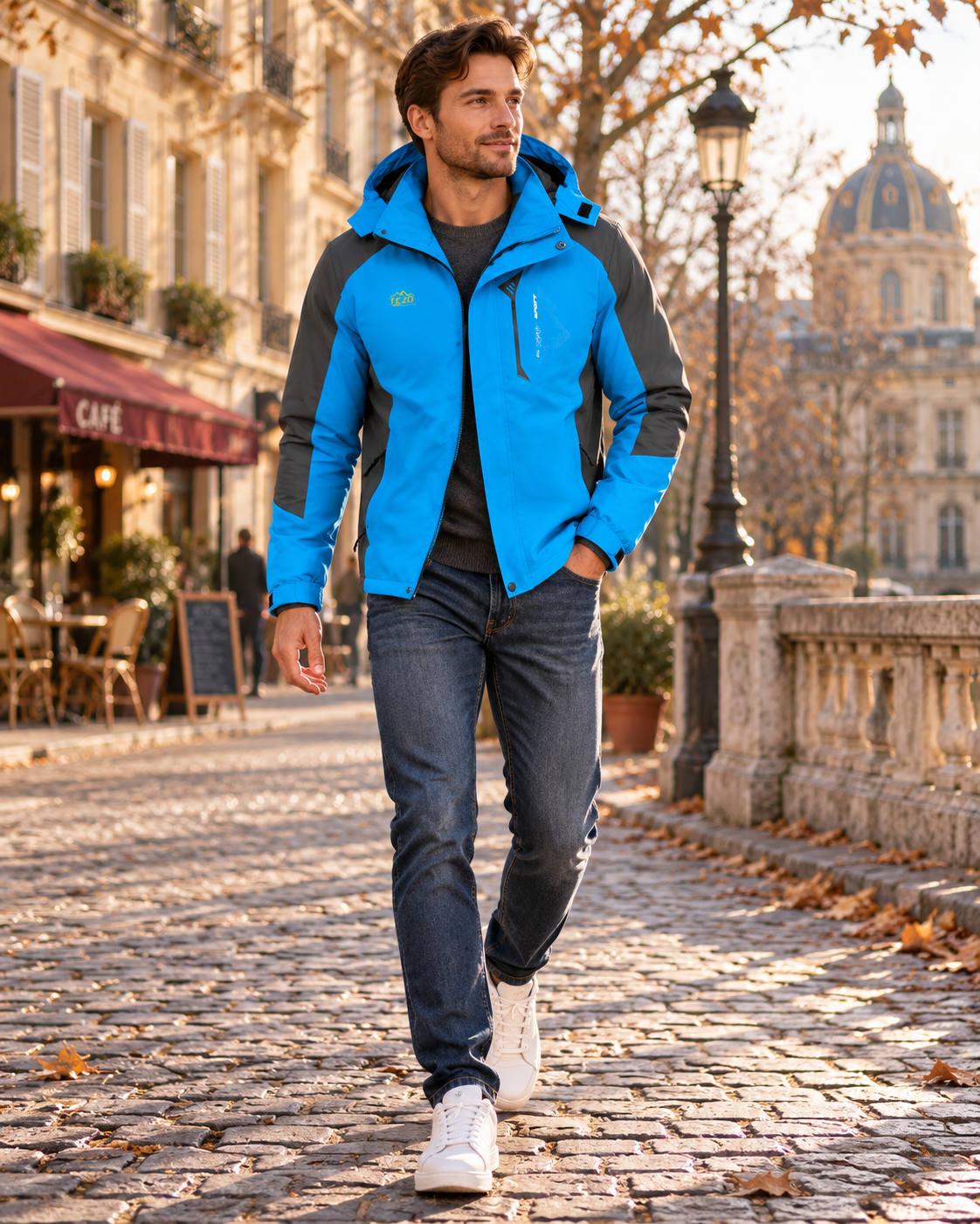 Lachlan Veste Imperméable Homme – Coupe-Vent Légère, Capuche Amovible & Poches Zippées
