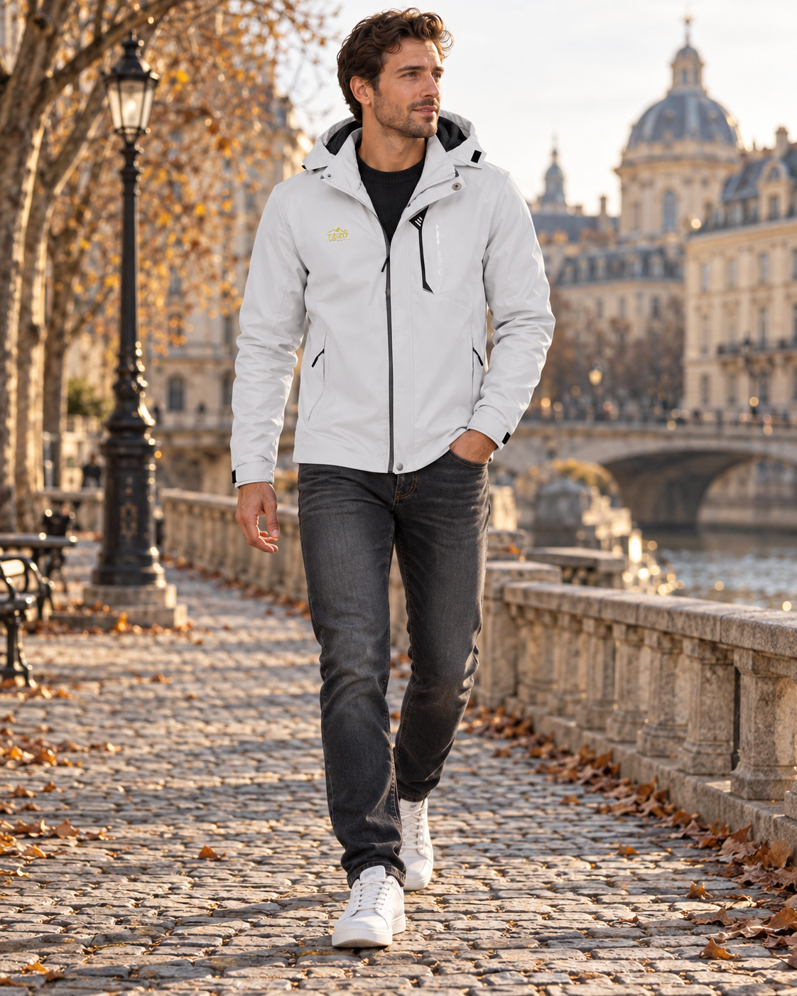 Lachlan Veste Imperméable Homme – Coupe-Vent Légère, Capuche Amovible & Poches Zippées