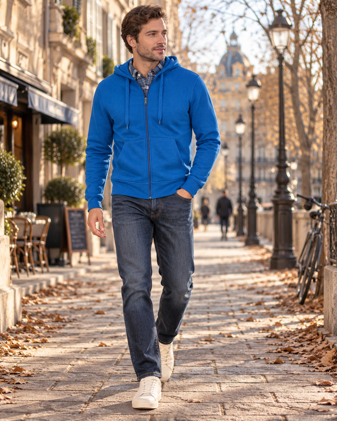 Frederick Sweat à Capuche Homme – Polaire Brossée, Zip Intégral & Poches