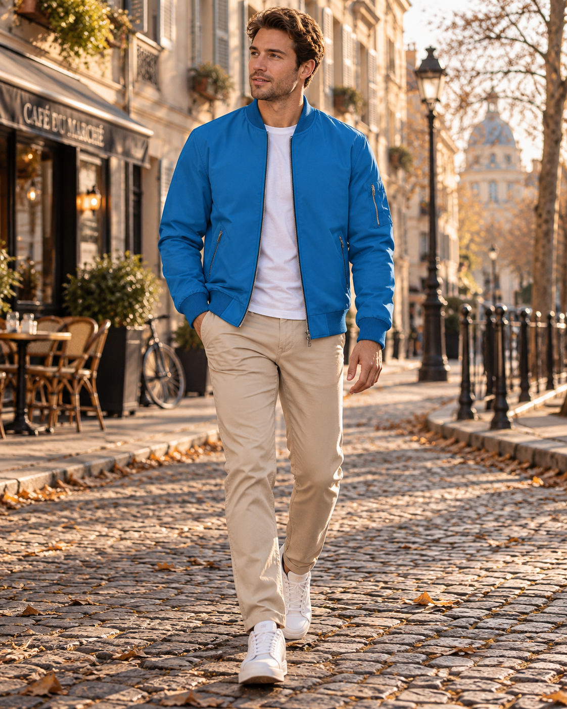 Colin Bomber Homme Léger – Coupe-Vent Zippé, Col Montant & Multiples Poches
