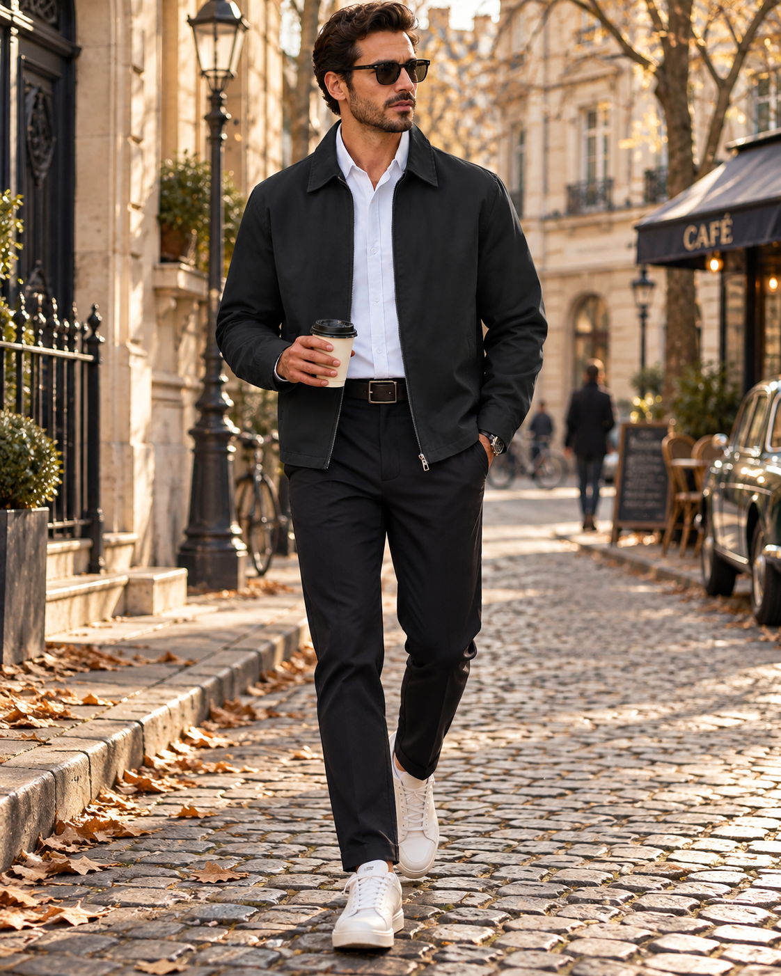 Kalle Veste Homme – Coton Mélangé, Col Rabattu, Fermeture Zippée & 3 Poches