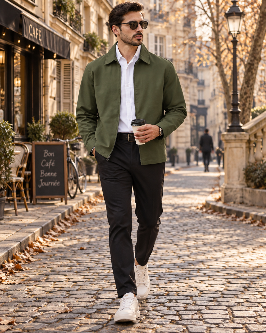 Kalle Veste Homme – Coton Mélangé, Col Rabattu, Fermeture Zippée & 3 Poches